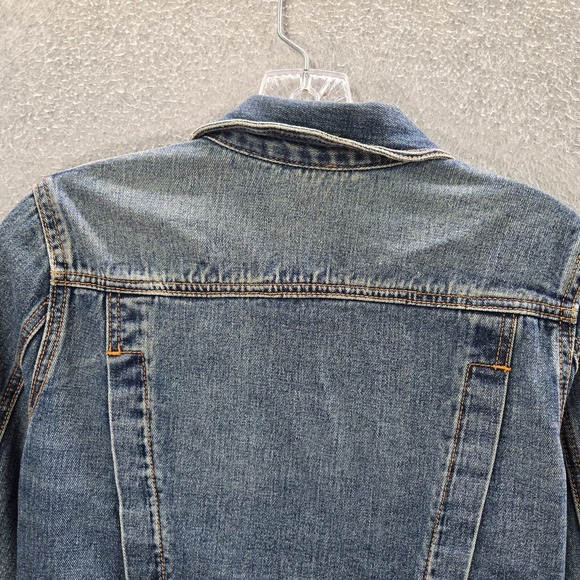 Free People Women Jacket XS Blue Rumors Denim Jean Trucker - Picture 5 of 11